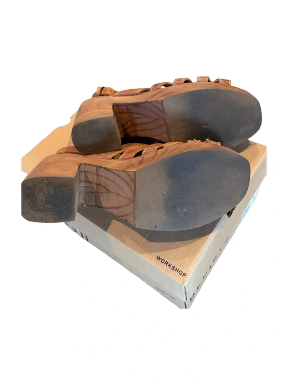 BEDSTÜ Fontella Rustic Wedge Sandal Tan Size 9.5